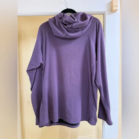 Melanzana Micro Grid Hoodie in Eggplant - Picture 2 of 4